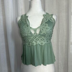 J for Justify Mint Green Floral Lace Top